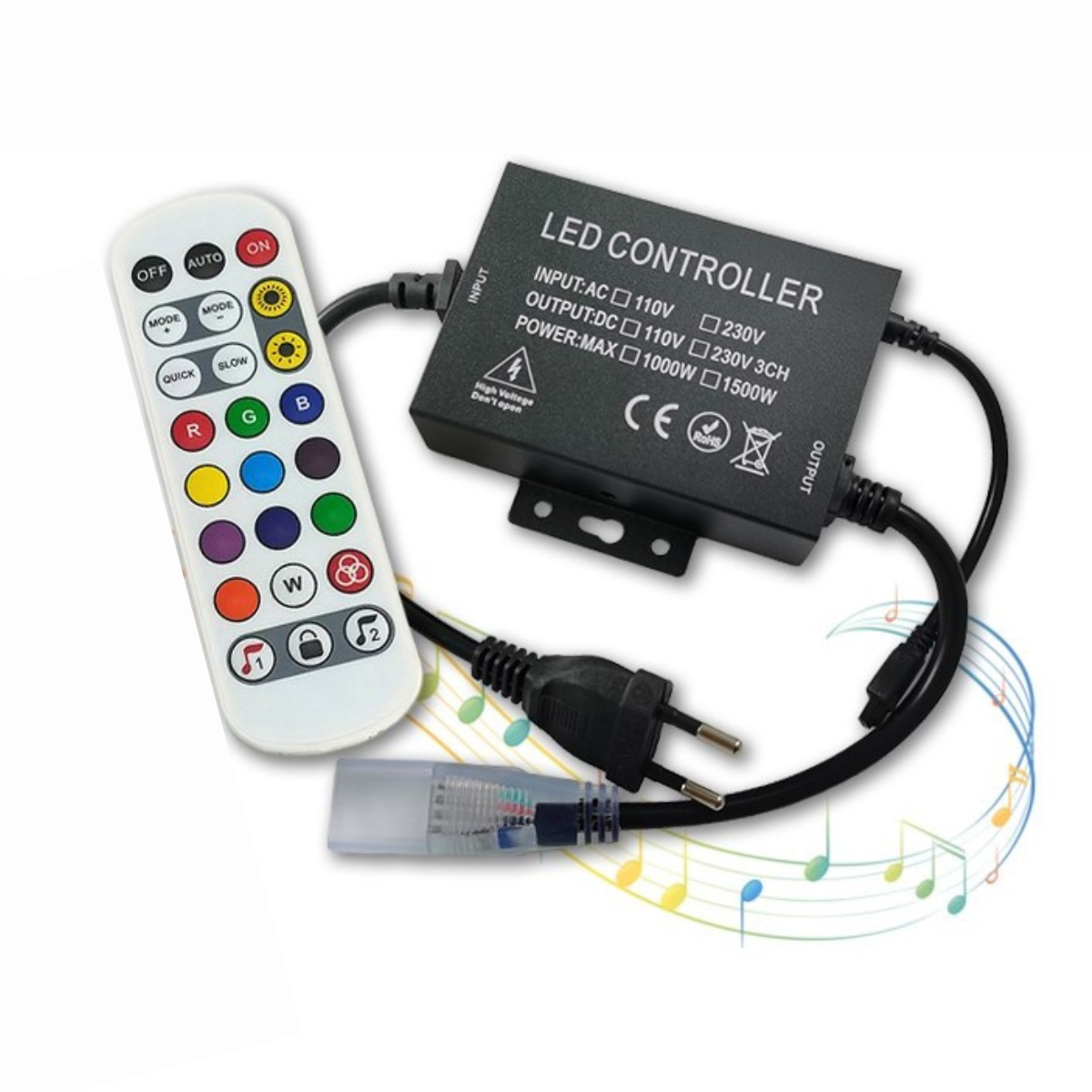 Kontroler WiFi RGB 1500W 220V. Aplikacja TUYA