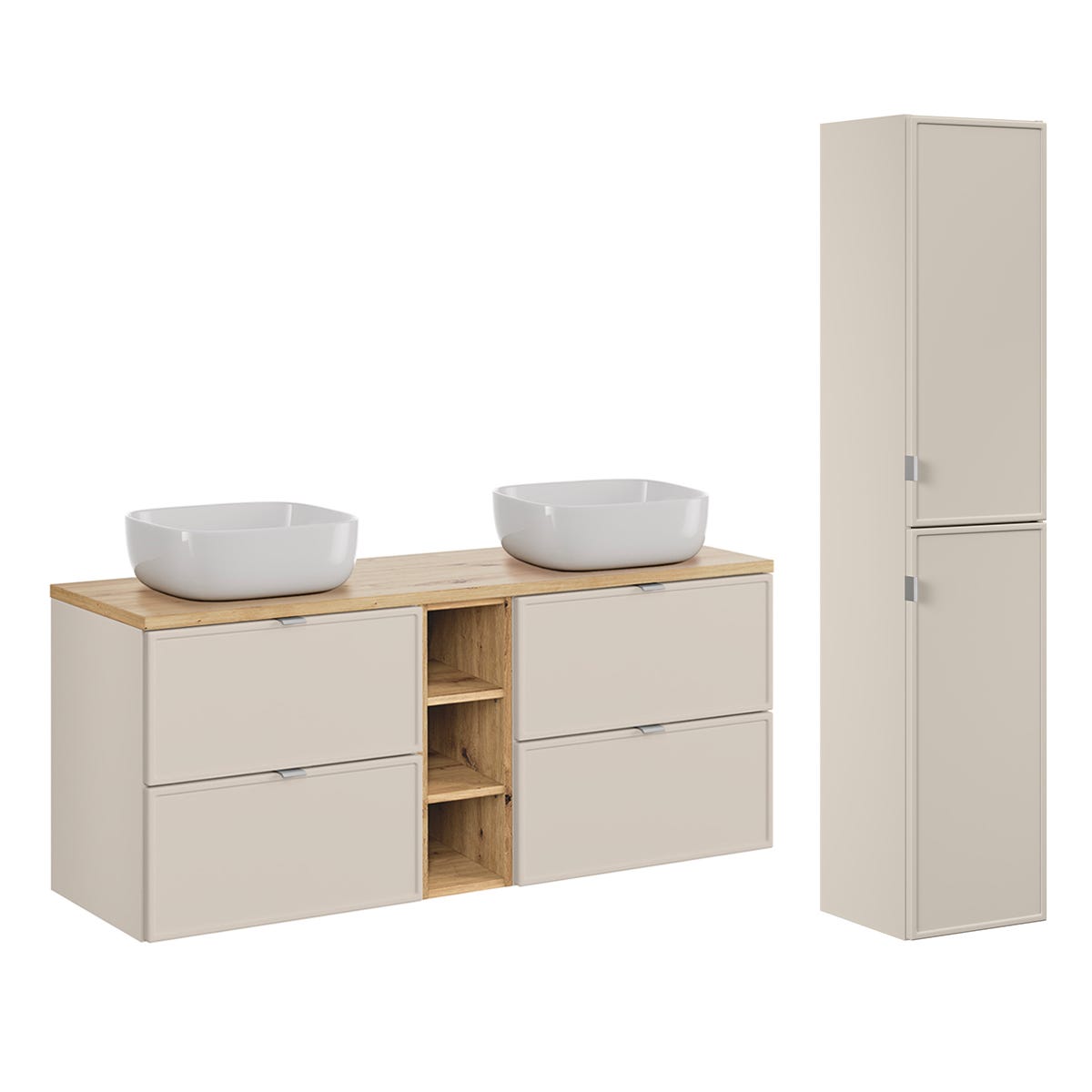 Set di mobili da bagno con lavabo 50 bianco Mila Set di mobili da bagno con lavabo 50 bianco Mila