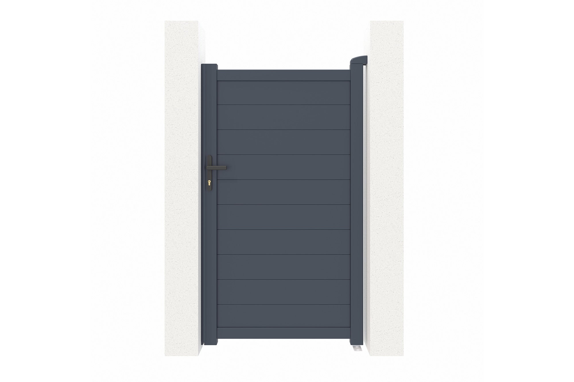Portail battant 3m EIGER H.180cm + Portillon 1m EIGER H.180cm aluminium gris - 4