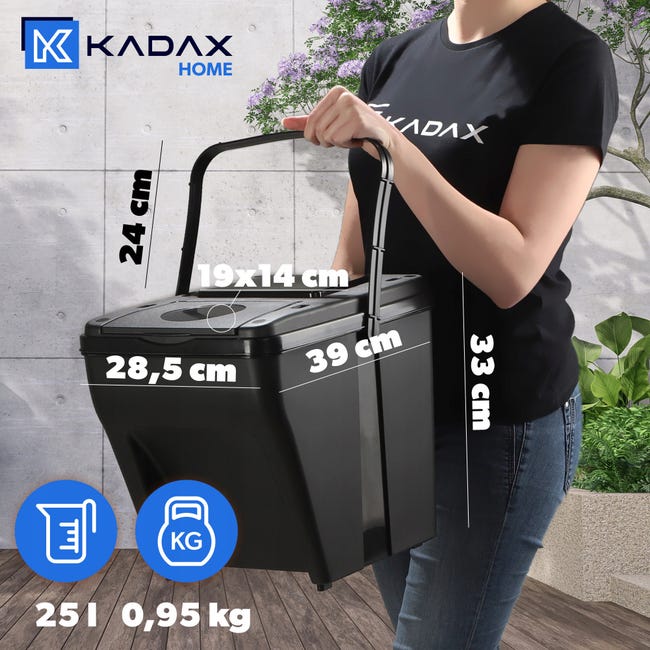 Kit De Tri Des Déchets 3x25L Avec Couvercles Colorés - Poubelles Hermétiques Pour Cuisine, Bureau, Salle De Bain