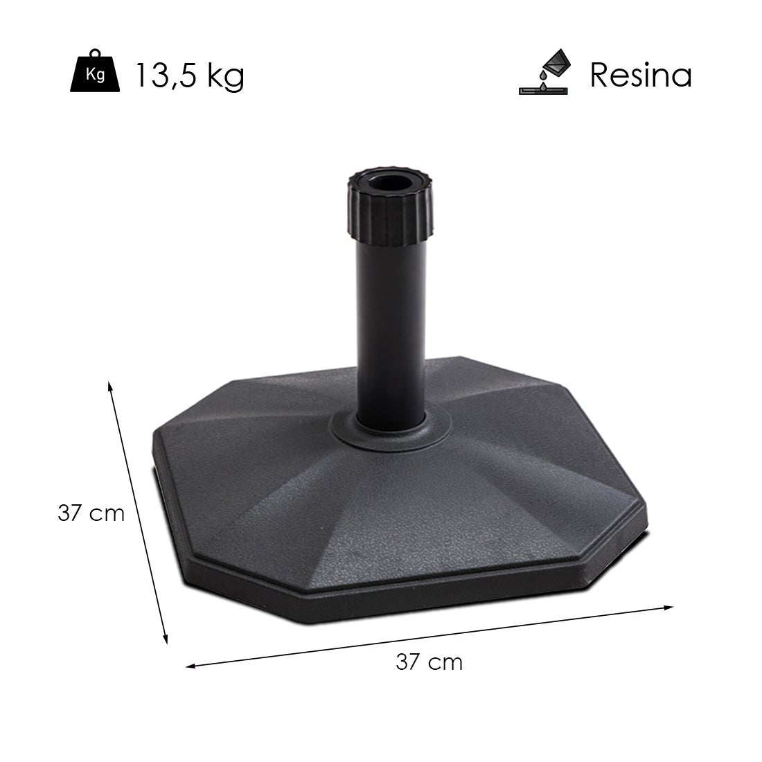 Soporte Para Sombrilla Ajustable De 85x32 Cm, Base Firme De 4 Patas, Apto Para Jardín Y Terraza, Acero Resistente, Fácil De Montar Y Transportar