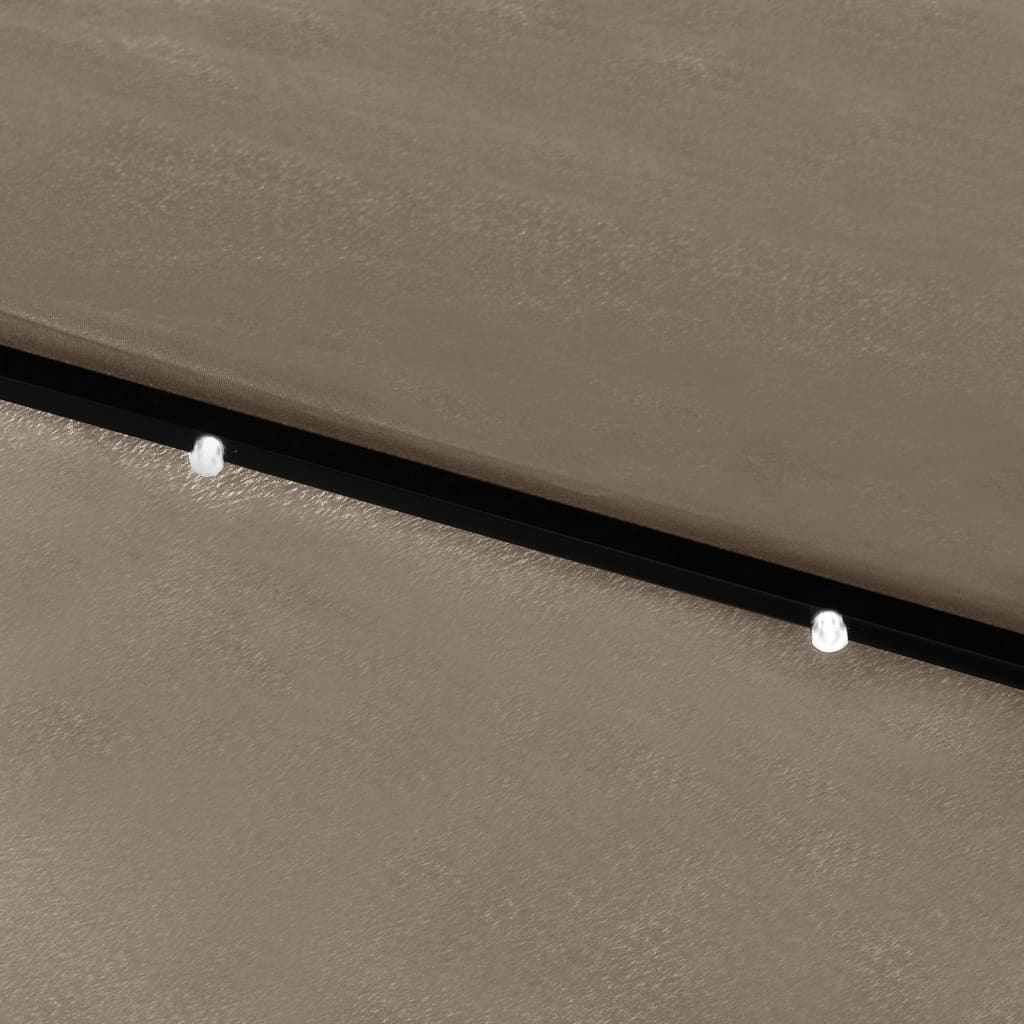 Parasol avec LED et mât en acier Taupe 2x3 m - 3