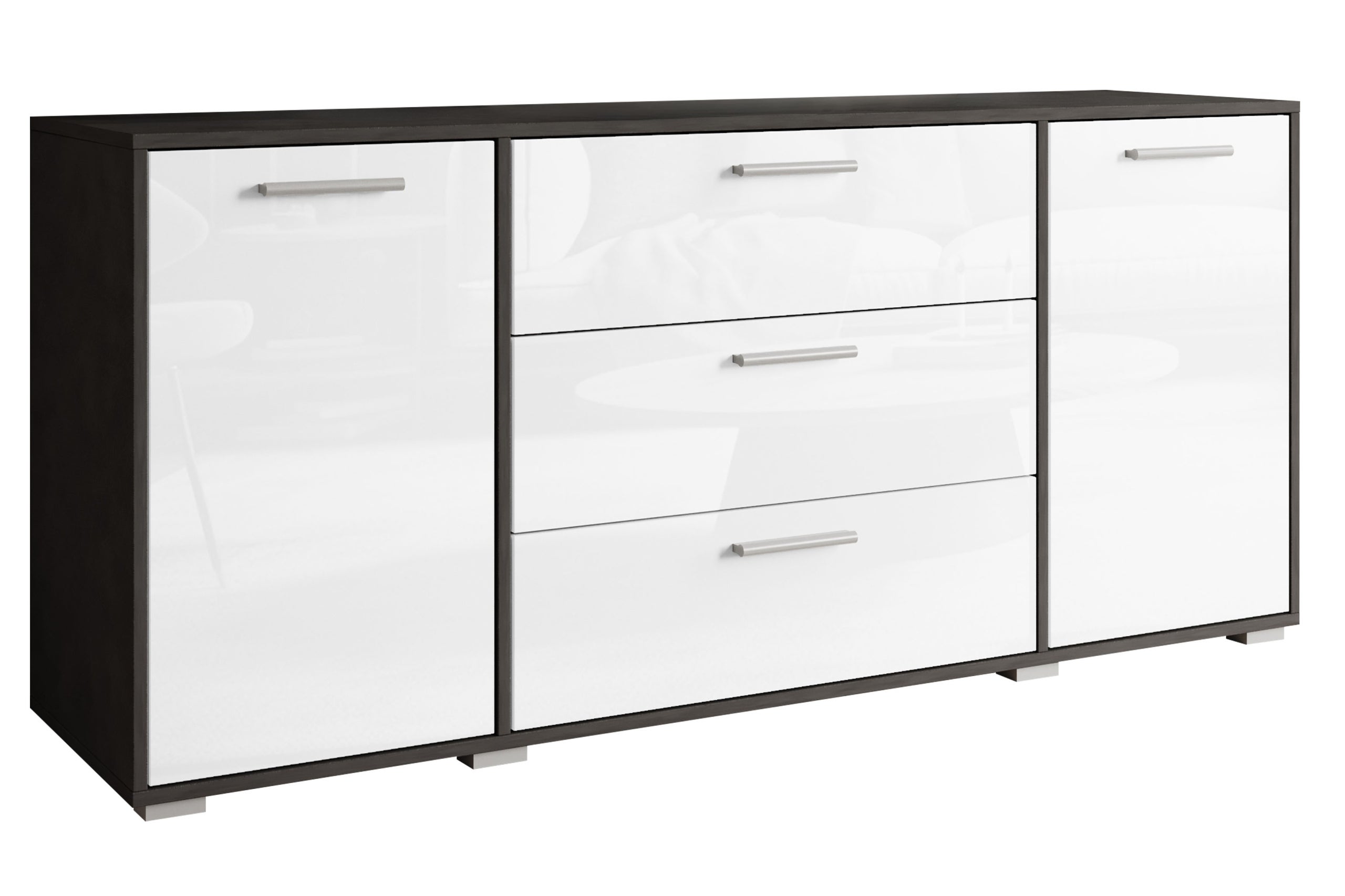 Commode Bogota 150 Matera/Blanc brillant | Leroy Merlin