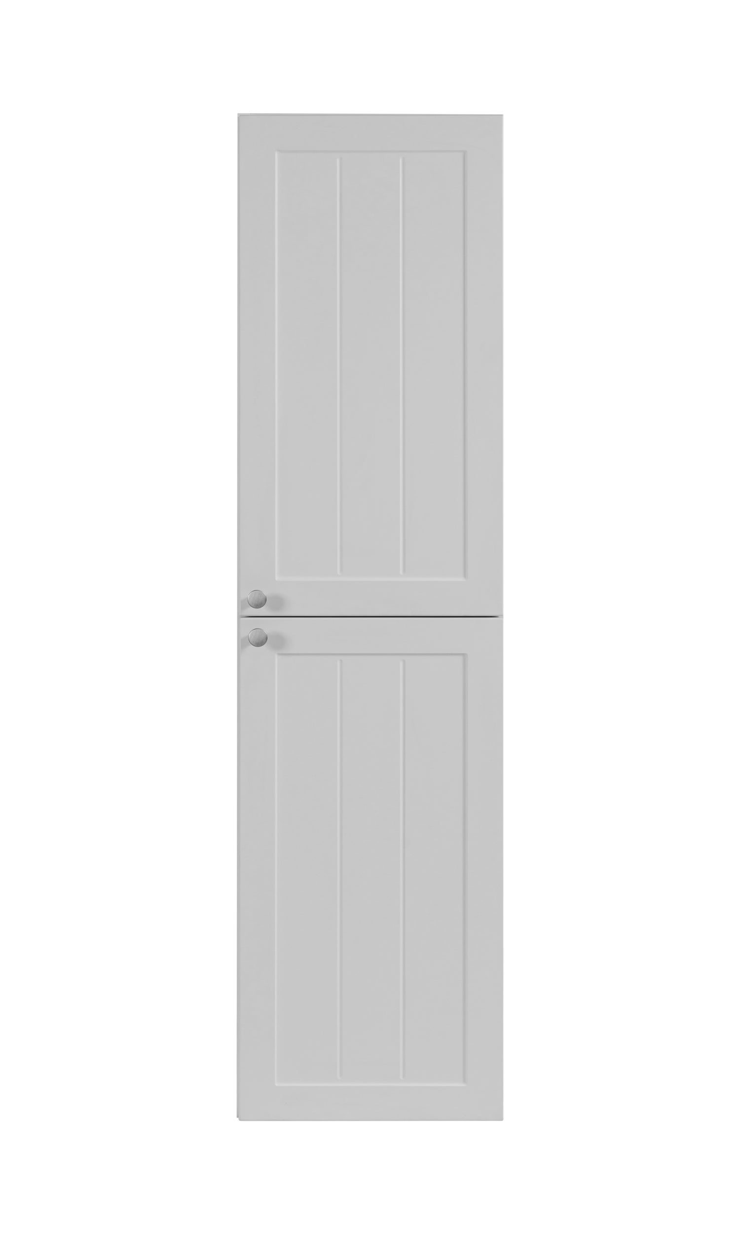 Klasyczna szafka łazienkowa, biała, 35 x 136 x 27 cm, uchwyt srebrny