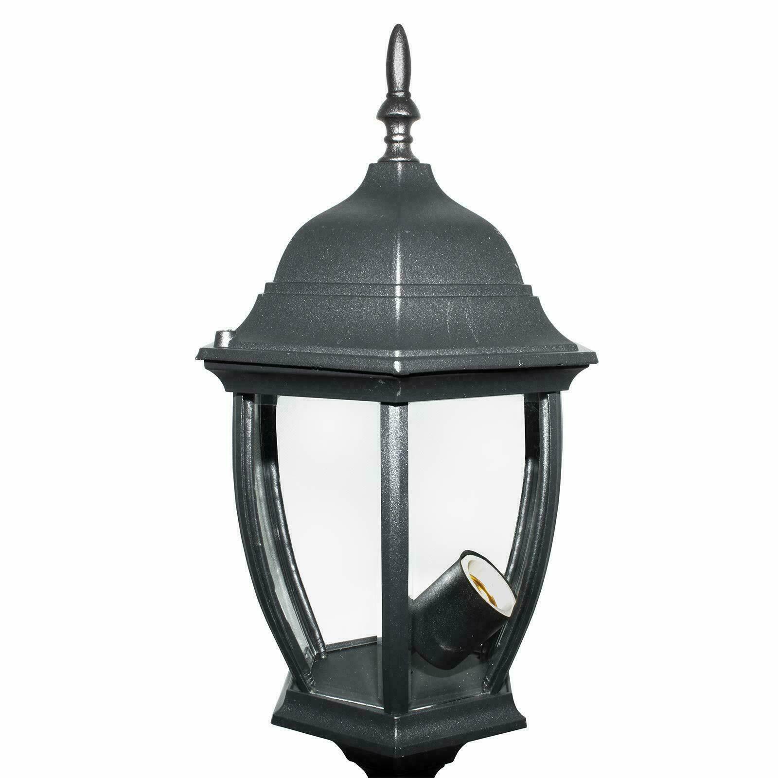 Farol jardín vintage New York 180cm casquillo E27 luz exterior patio avenida 230V IP44 COLOR NEGRO - 2