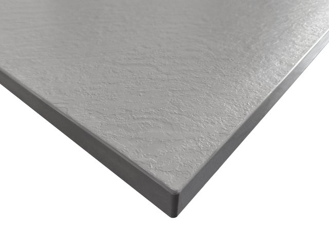 Receveur de douche SWY-Stone, effet pierre en SMC, H 2,6 cm, découpable, bonde incluse, 90 x 120 cm, gris mat