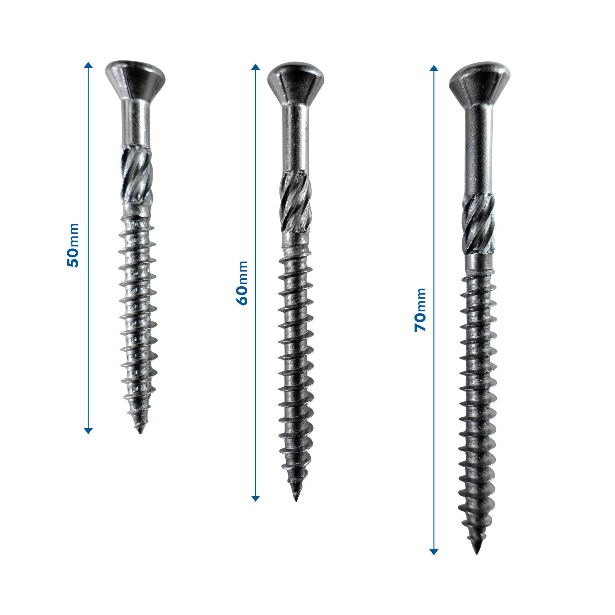 Lot de 400 vis terrasse en Inox A2 - Empreinte Torx 25 à tête réduite crantée - Diamètre 5mm - Longueur 60 mm - Diamètre 5 mm - 3