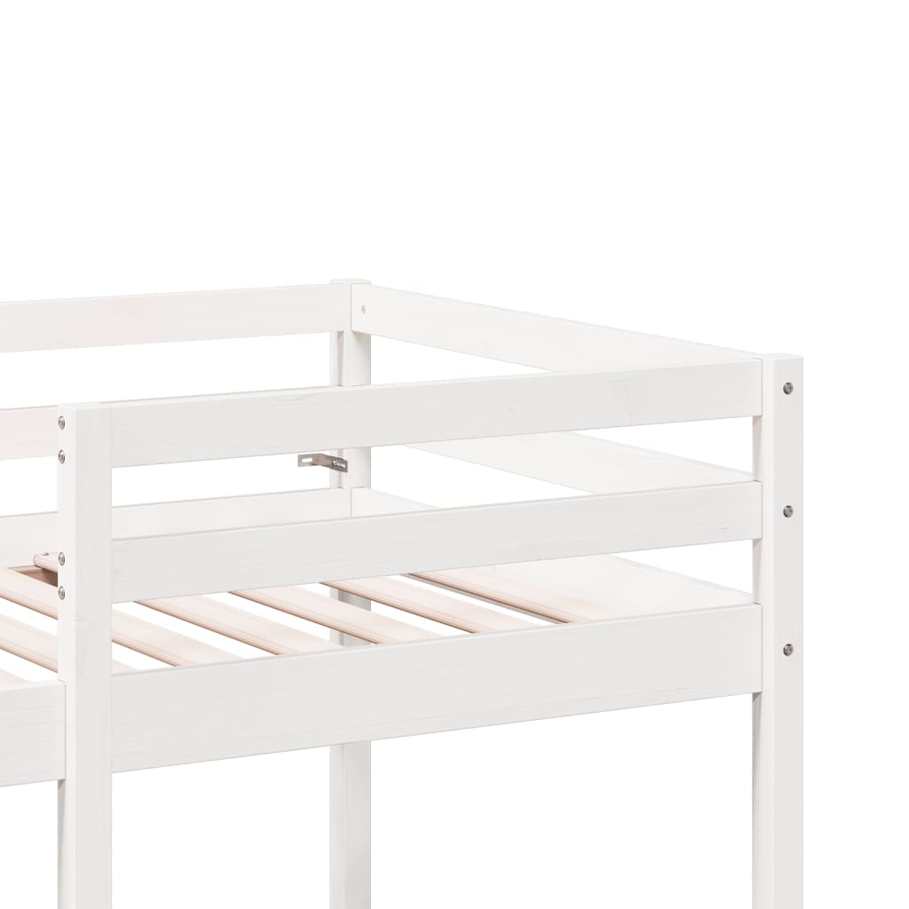 Lit mezzanine avec bureau et chaises blanc 90 x 190 cm en pin massif - 8