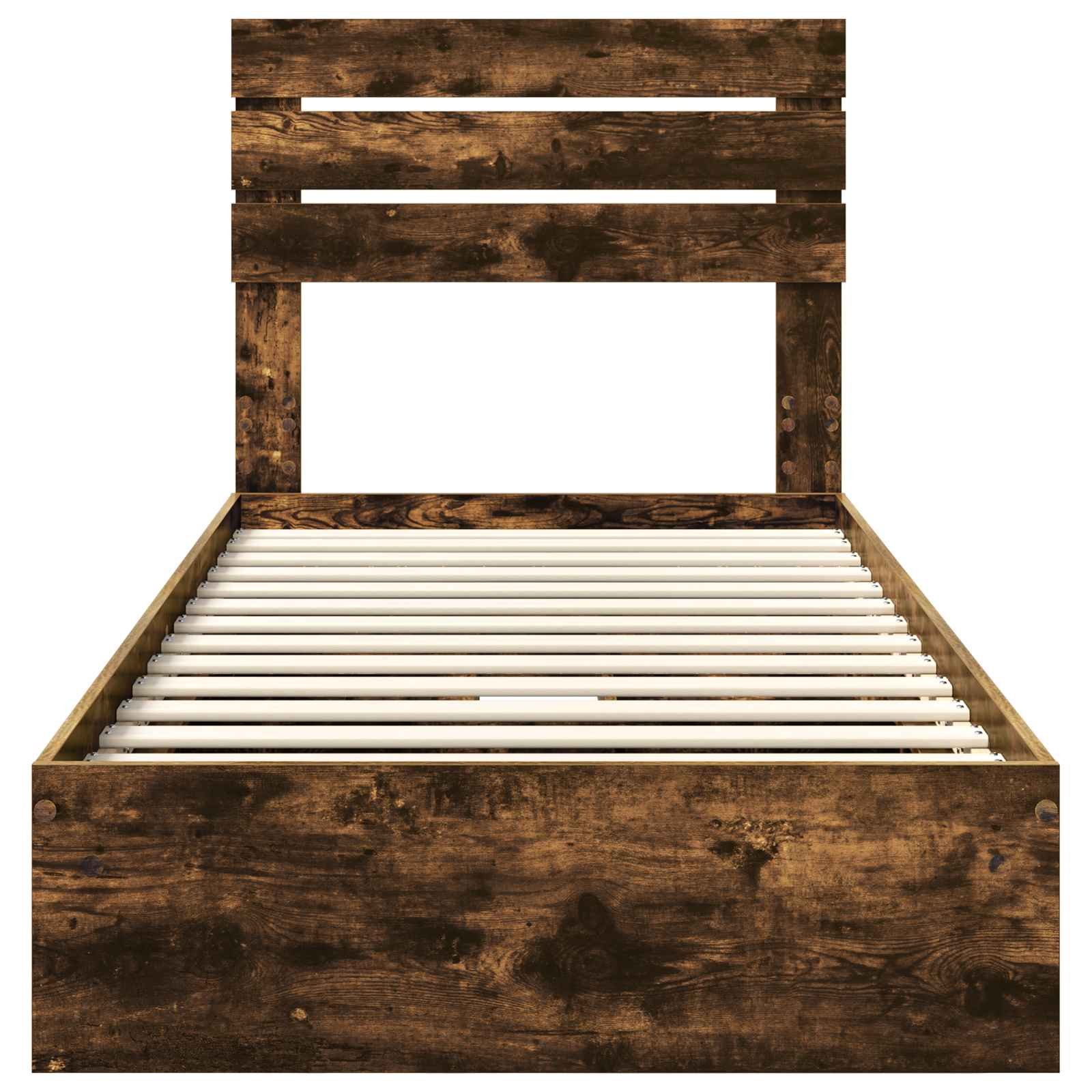 Lit de rangement chêne fumé 75 x 190 cm en panneau de bois - 8