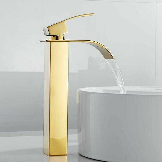 Rubinetto da bagno con beccuccio a cascata a maniglia singola rubinetto lavello Rubinetto da bagno con beccuccio a cascata a maniglia singola rubinetto lavello