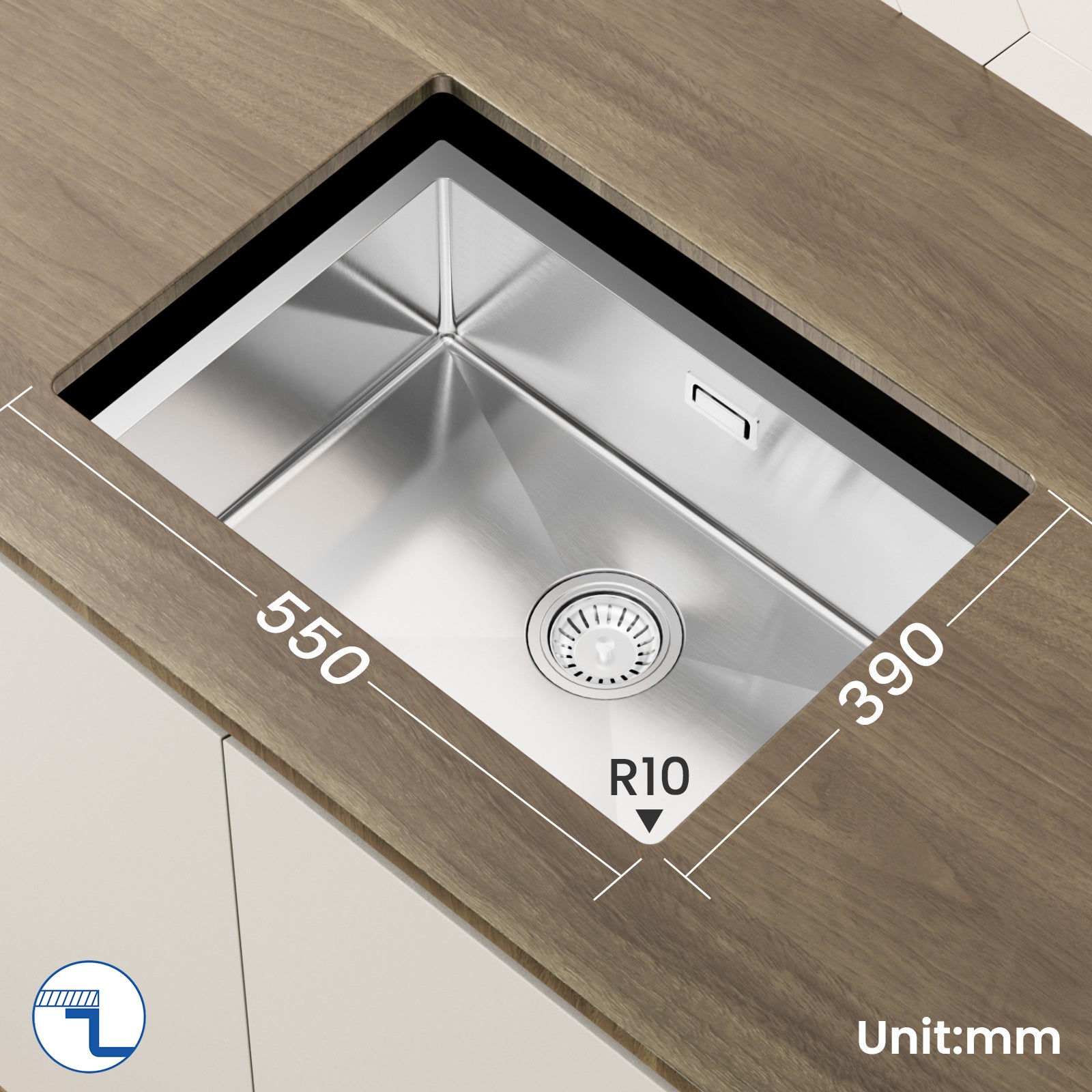 Cecipa MAX Évier 1 Bac 60×44×18CM Évier Cuisine Acier Inoxydable 304 Brossé avec Panier de Drainage(3 méthodes d'installation) - 5