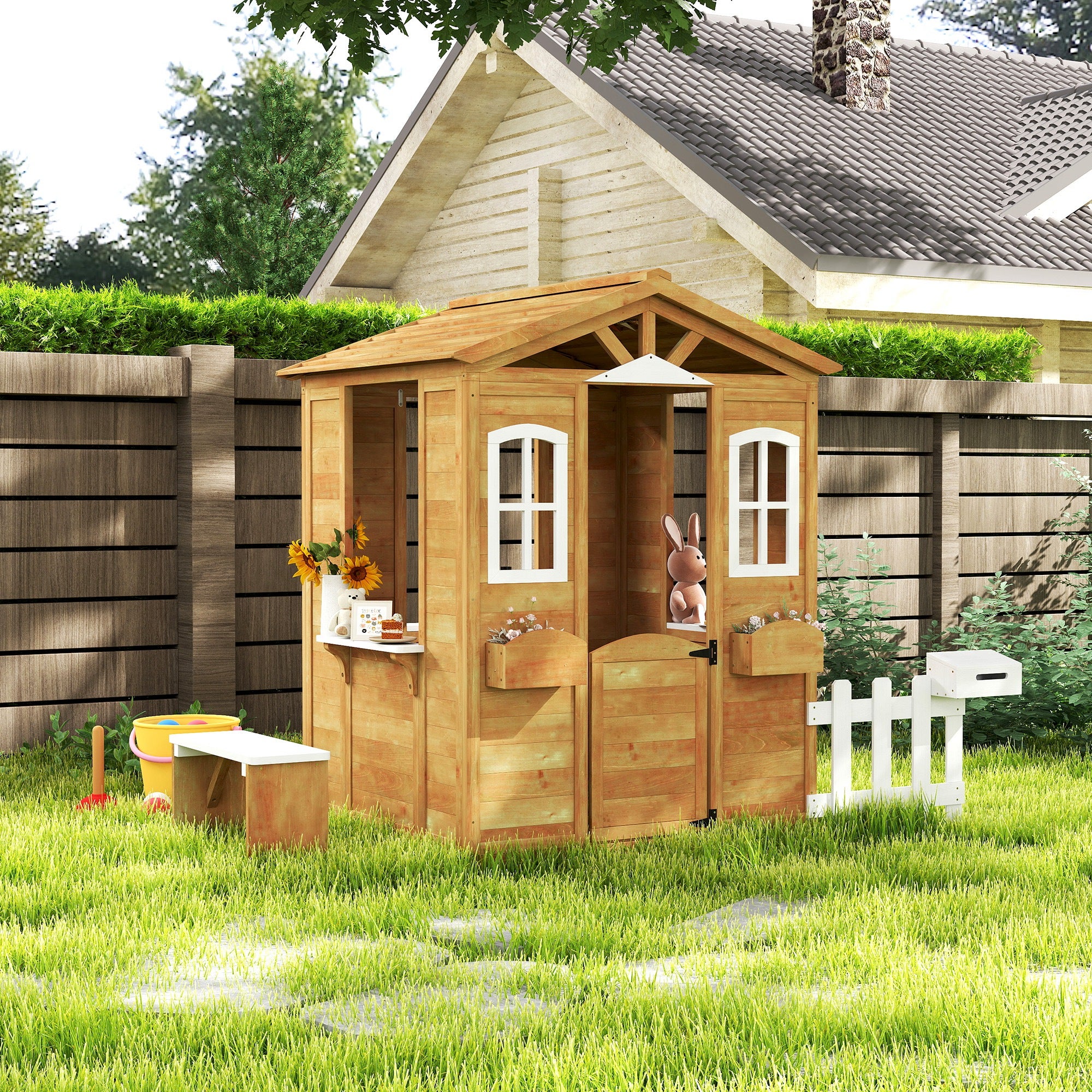 Maison de jardin enfant bois de sapin Outsunny - 9