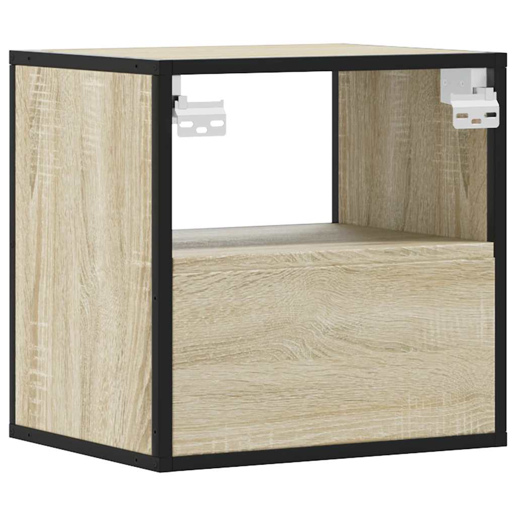 Comodini da parete 2 pz rovere sonoma 40x31x39,5 cm - 8