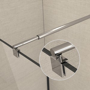 Barre De Stabilisation Pour Paroi De Douche - Réglable 70-120 Cm - Verre 8-10 Mm - Noir Chromé