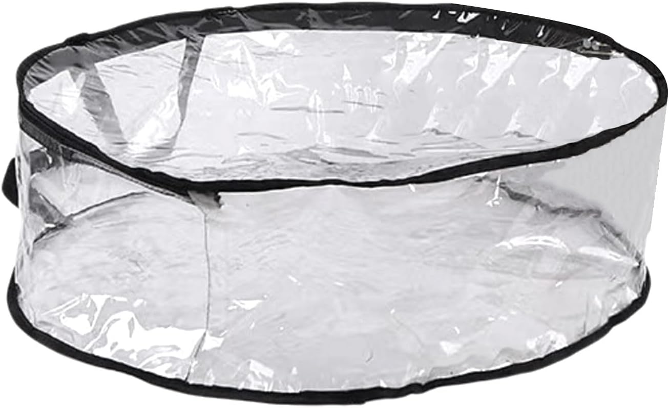 1 opakowanie (90*90*20cm) przezroczystych torebek do przechowywania wieńców świątecznych z czarnymi krawędziami, wykonanych z PVC, zapinanych na suwak