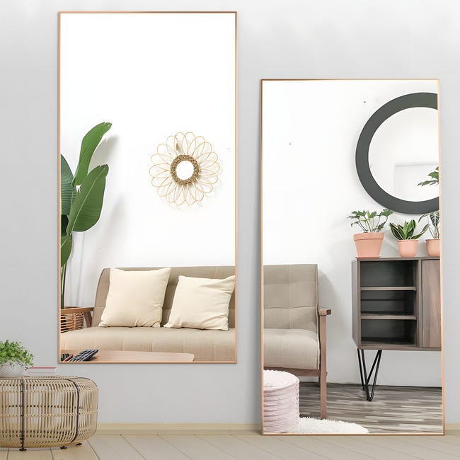 HOMASISSpecchio da Parete a Figura Intera, Specchio da Appendere alla Porta, Rettangolare con Bordo Bianco, per Camera da Letto, 2 Ganci Rimovibili, 35,5 x 108 cm (Bianco HOMASISSpecchio da Parete a Figura Intera, Specchio da Appendere alla Porta, Rettangolare con Bordo Bianco, per Camera da Letto, 2 Ganci Rimovibili, 35,5 x 108 cm (Bianco