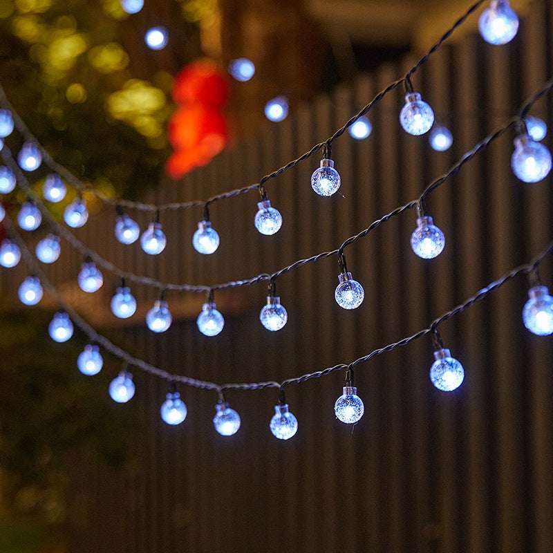 100 lampek solarnych LED, 12 m, wodoodpornych, kryształowych, dekoracyjnych, do ogrodu, na Boże Narodzenie, na zewnątrz, białe światło