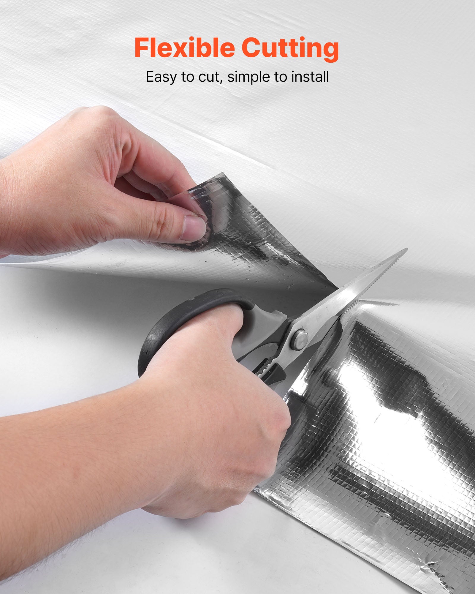 Isolant thermique double réfléchissant VEVOR, tissu tissé non perforé + alu double face, 38,1×1,22 m, 0,15 mm, pour porte de garage/fenêtre - 5