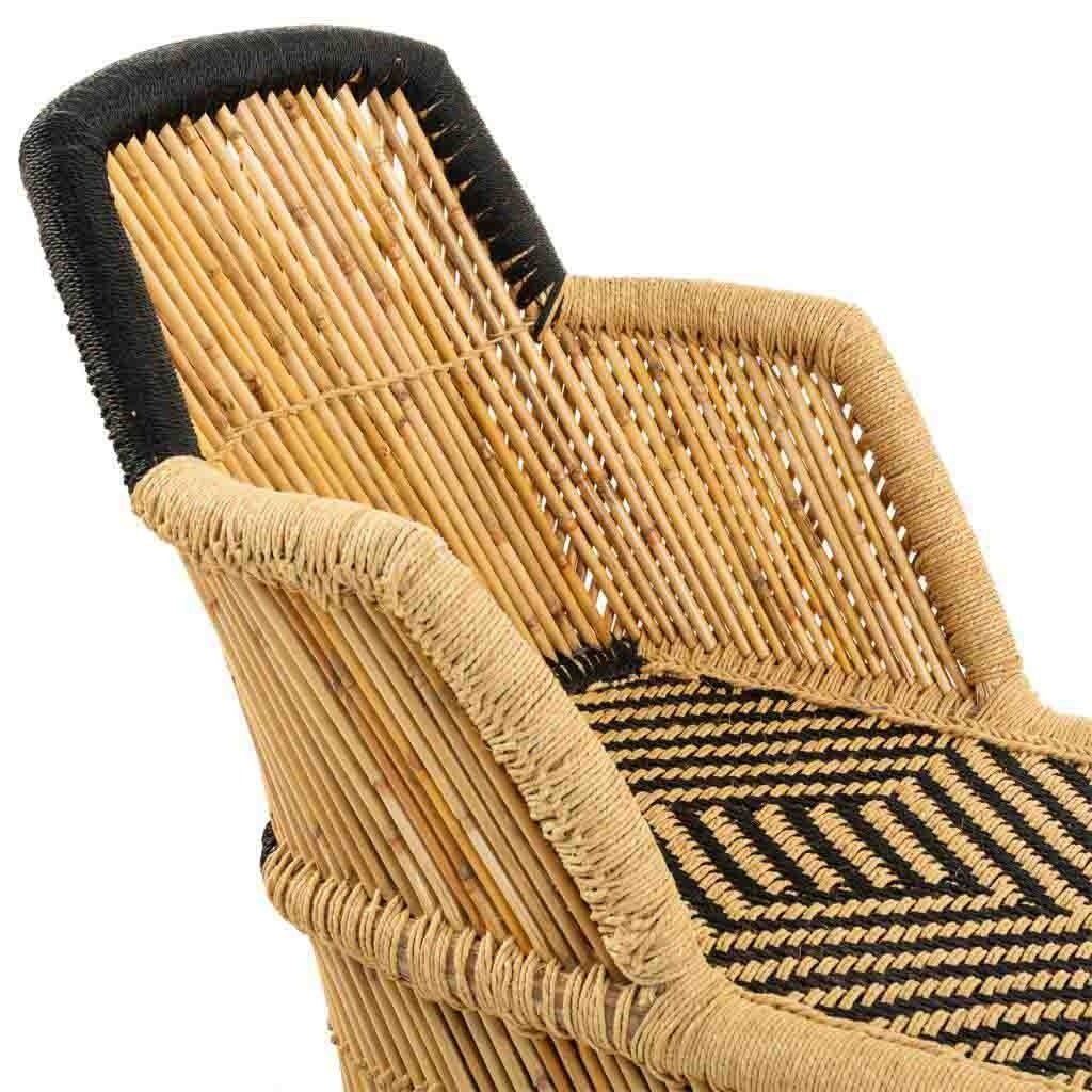 Fauteuil en bambou marron 110x48x78h - 5