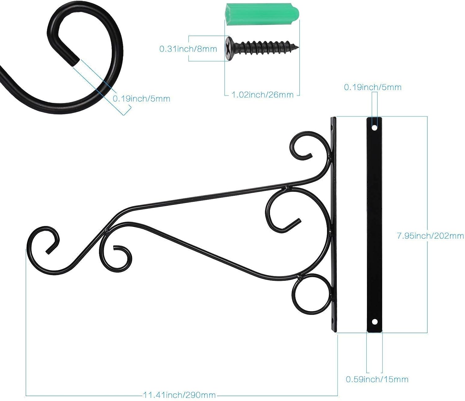 Support Mural Crochet Pour Plantes Suspendues - En Bois, Design Rustique, Pour Balcon, Jardin, Intérieur