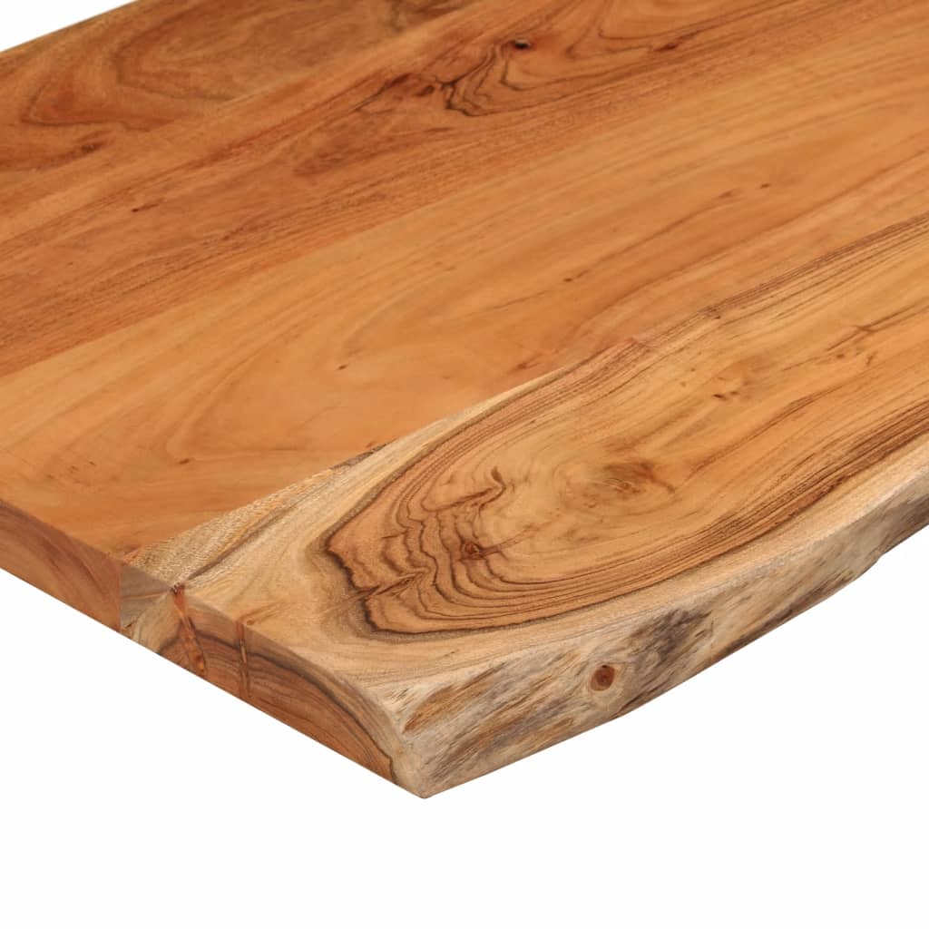 Piano Bagno Rettangolare in Legno Massello di Acacia 90x60x2,5 cm - Design Elegante e Resistente - 7