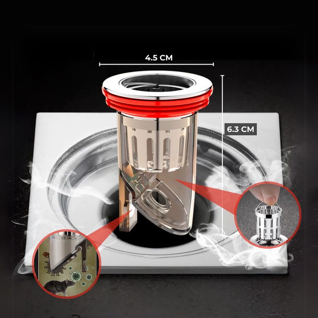 Preventor De Olores Para Tuberías De Desagüe - Tapón Giratorio, Evita Malos Olores En Fregadero, Lavabo Y Baño