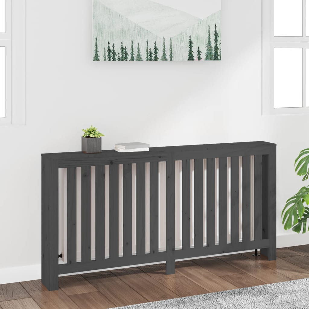 Cubre radiador Gris 169x19x84 cm Madera maciza de pino | Leroy Merlin
