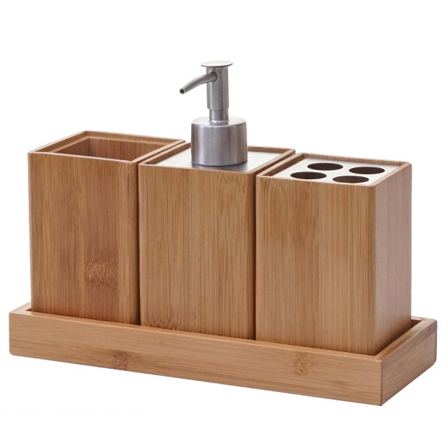 LEXON - Pot pour brosses à dents ZEN CUP (blanc / bois naturel) | Leroy Merlin