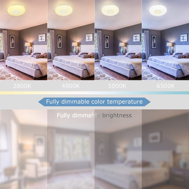 CheDux Plafoniera Led Soffitto Dimmerabile, 36W Starlight Lampada Soffitto con Altoparlante Bluetooth, RGB Lampada da Soffitto con Telecomando e Controllo APP per bagno, camera da letto, soggiorno CheDux Plafoniera Led Soffitto Dimmerabile, 36W Starlight Lampada Soffitto con Altoparlante Bluetooth, RGB Lampada da Soffitto con Telecomando e Controllo APP per bagno, camera da letto, soggiorno