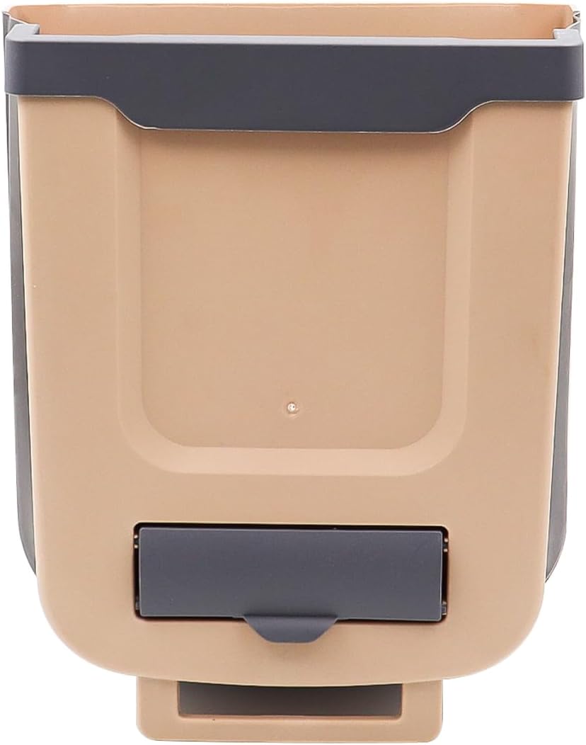 Wiszący kosz na śmieci do kuchni, składany kosz na śmieci do szafek, biur, łazienek, 25 x 18,5 x 28 cm, brązowy