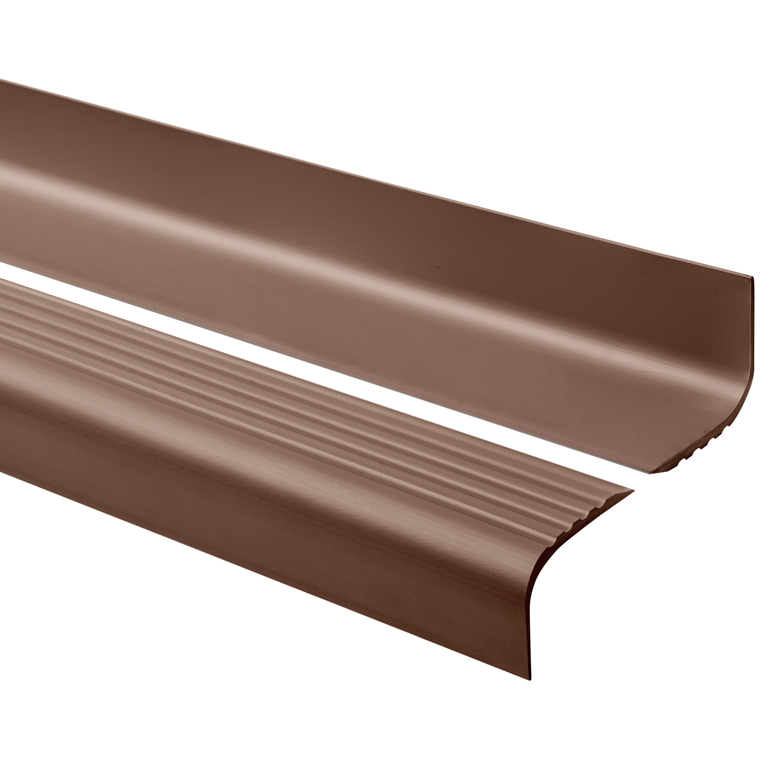 Profil schodowy 52x40 mm PVC na krawędzie stopni antypoślizgowy - 150 cm, brązowy
