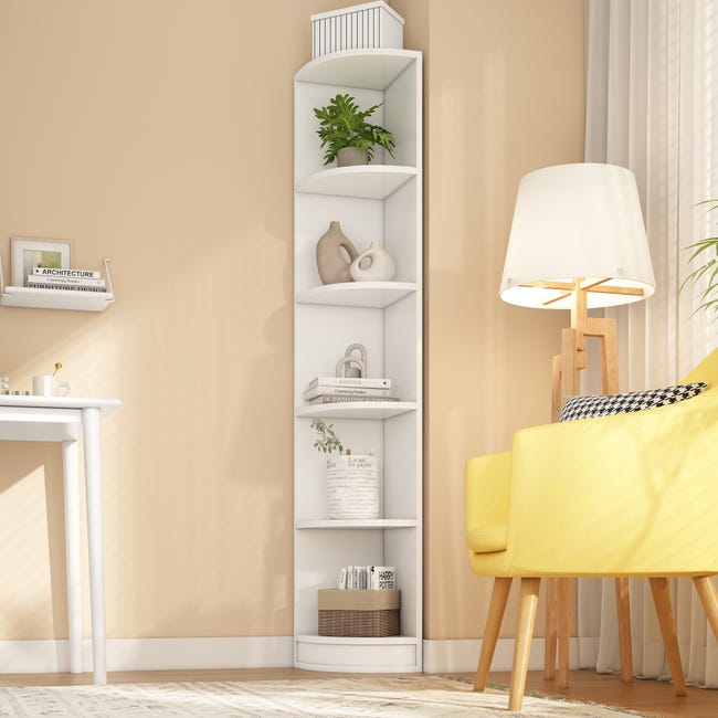 IRONCK Libreria alta stretta a 8 ripiani, compatta ad angolo, facile da abbinare per soggiorno, ufficio, studio, camera da letto IRONCK Libreria alta stretta a 8 ripiani, compatta ad angolo, facile da abbinare per soggiorno, ufficio, studio, camera da letto