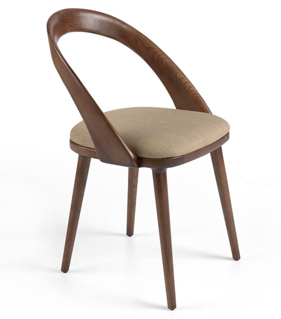 Chaise bois de frêne noyer et simili cuir Lazy - Lot de 2-Couleur DUO ...