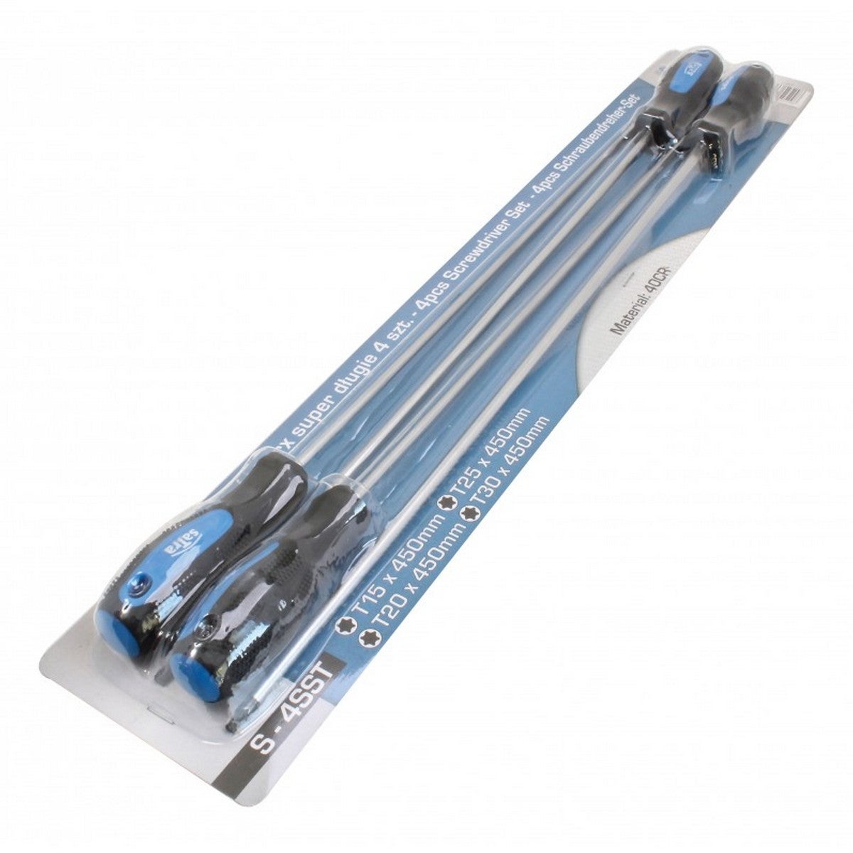 LOT DE 4 TOURNEVIS TORX SUPER LONGS 450 mm T15, T20, T25, T30 - 3