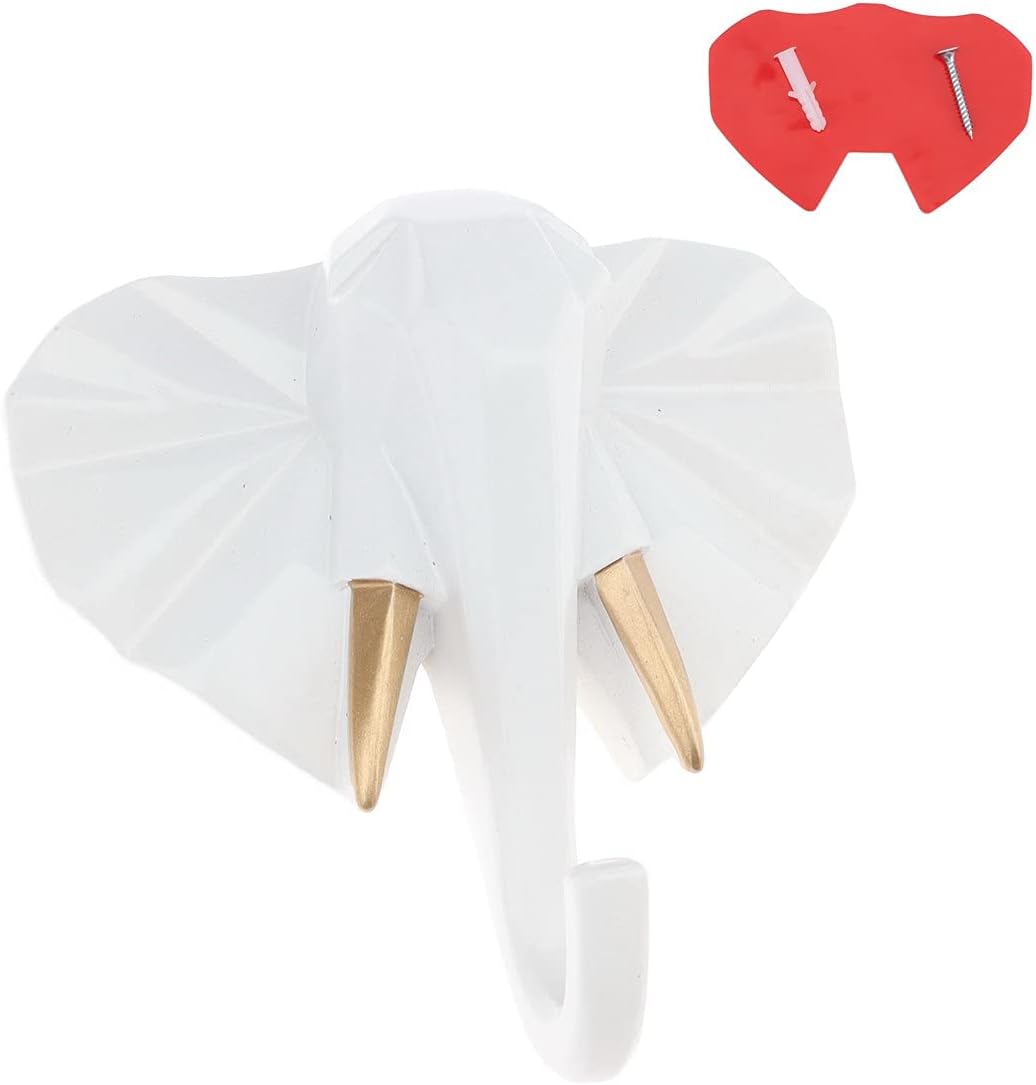 Żywiczna głowa słonia, dekoracja ścienna sypialni, haczyki na zwierzęta, wiszący płaszcz, szalik, torba, sukienki, półka na czapki, b