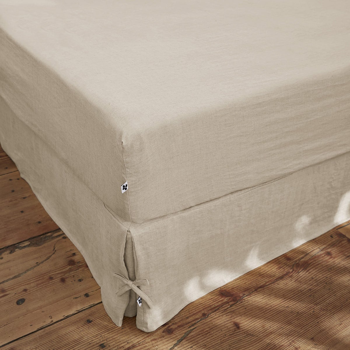 MARGAUX - Drap Housse 140x190cm Lin Lavé Coloris Sable - 2