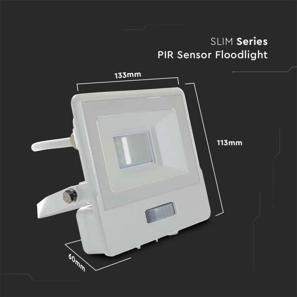 Reflektor LED Samsung Chip 10 W z czujnikiem ruchu PIR, kabel 1 m, kolor biały, 6400 K, IP65 - 4