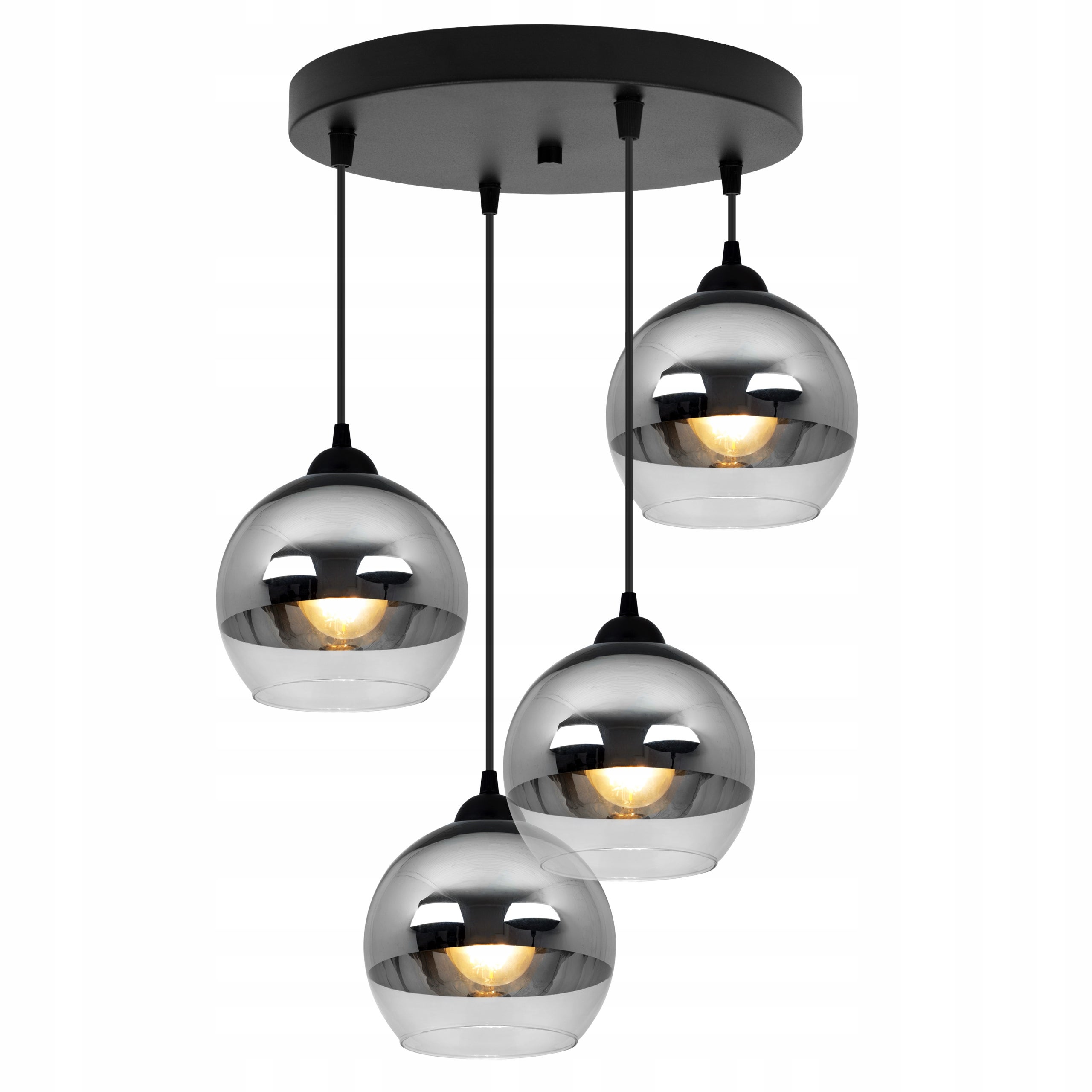 Lampa sufitowa wisząca modern Bergen 4xE27 kloszs kula grafitowa Light Home LH