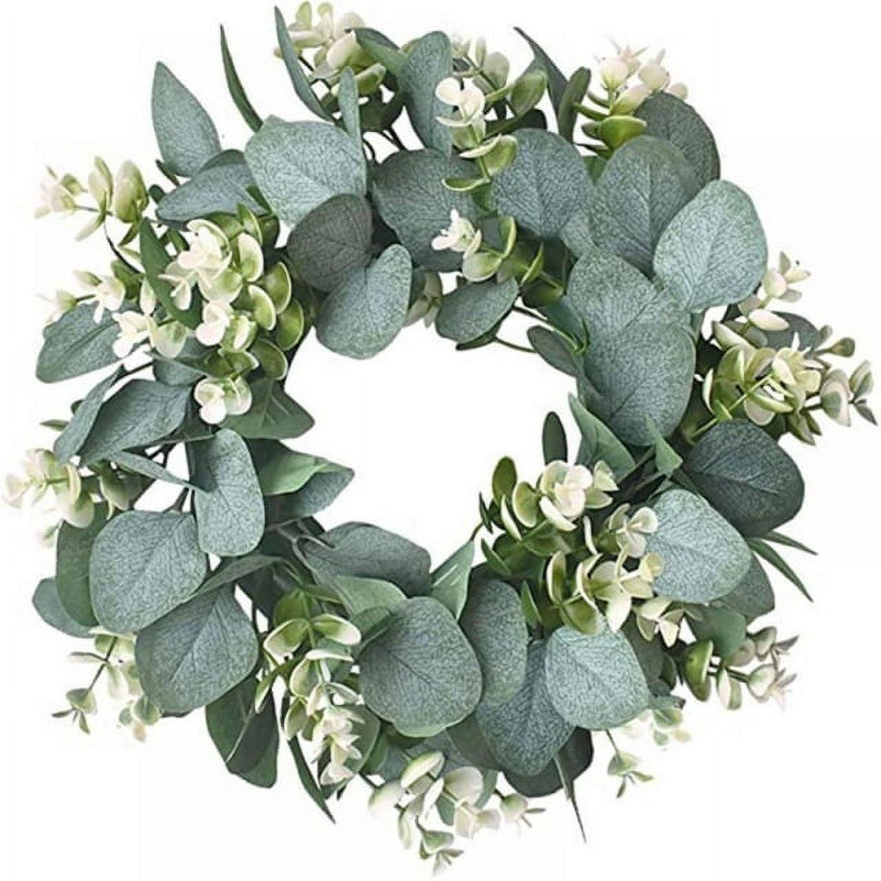 Couronne d'eucalyptus artificielle verte, 12 pouces, couronne de ...