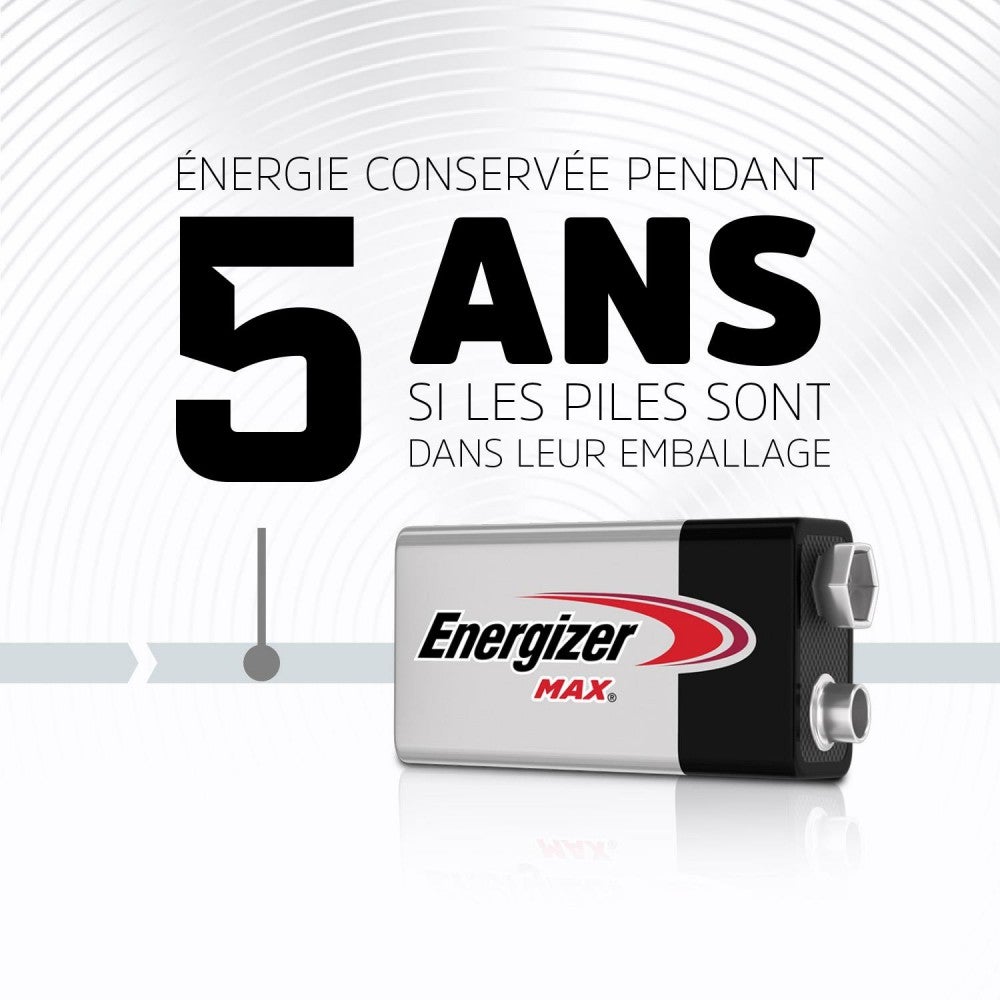 Lot de 2 piles alcaline 9 V Max, 9 V, ENERGIZER - 5