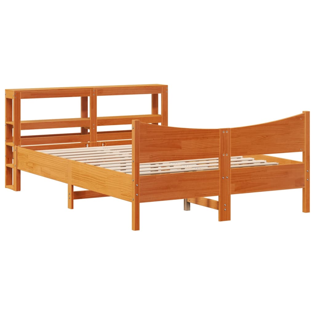 4FT6 Double Cadre De Lit Avec T??te De Lit en Bois et Lit Plateforme en