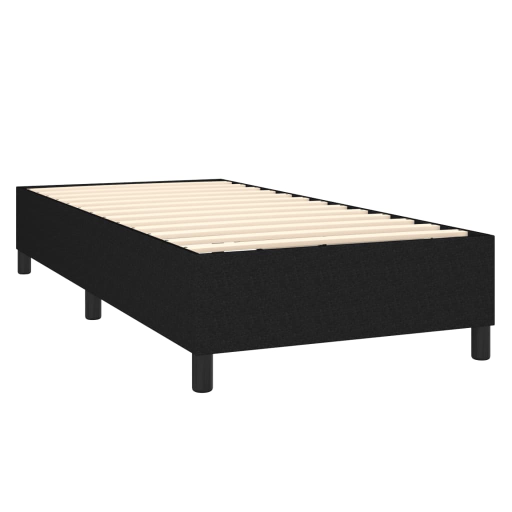 Maison Exclusive - Sommier à lattes de lit avec matelas Noir 90x190 cm Tissu - 4