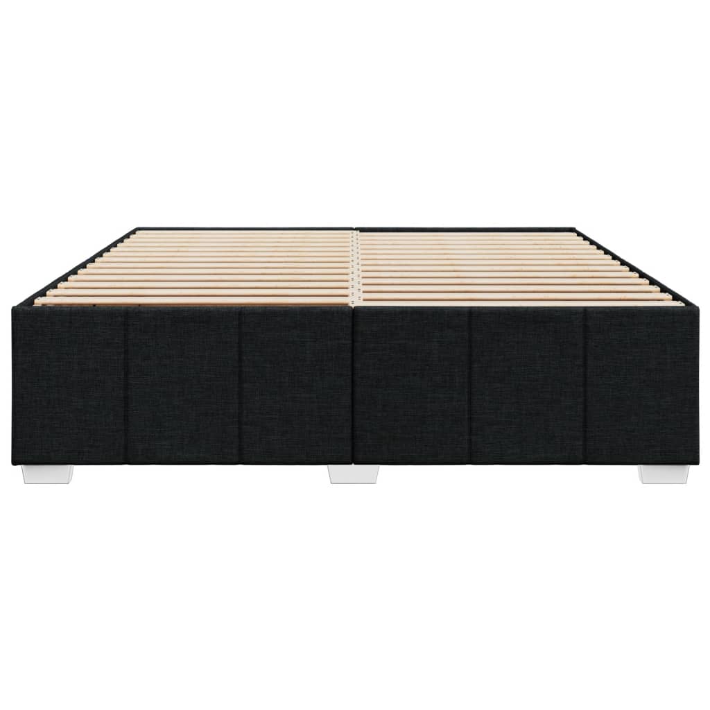 Cadre de lit sans matelas noir 200 x 200 cm tissu - 4