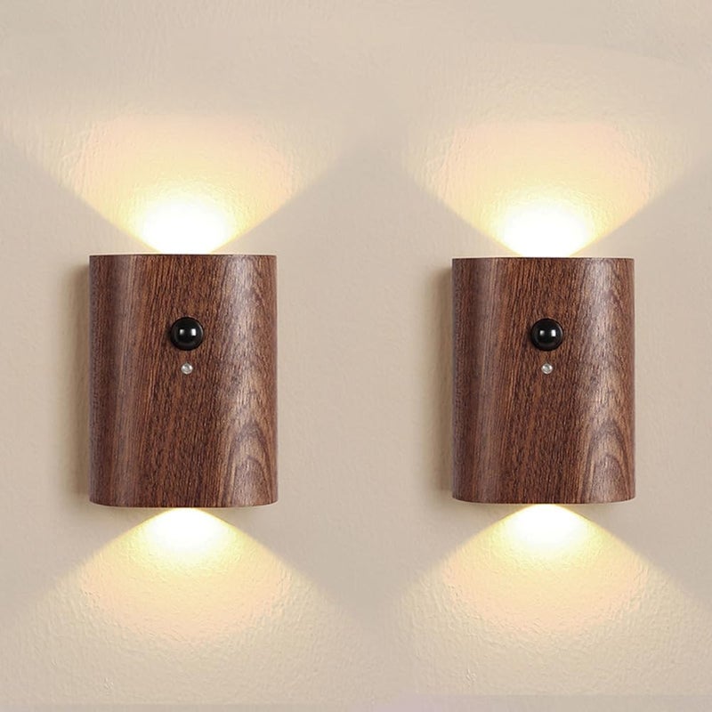 Inteligentna lampka nocna na schody (2 sztuki) – akumulatorowa lampa schodowa z czujnikiem ruchu, ciepła biel, dioda LED 2700 K