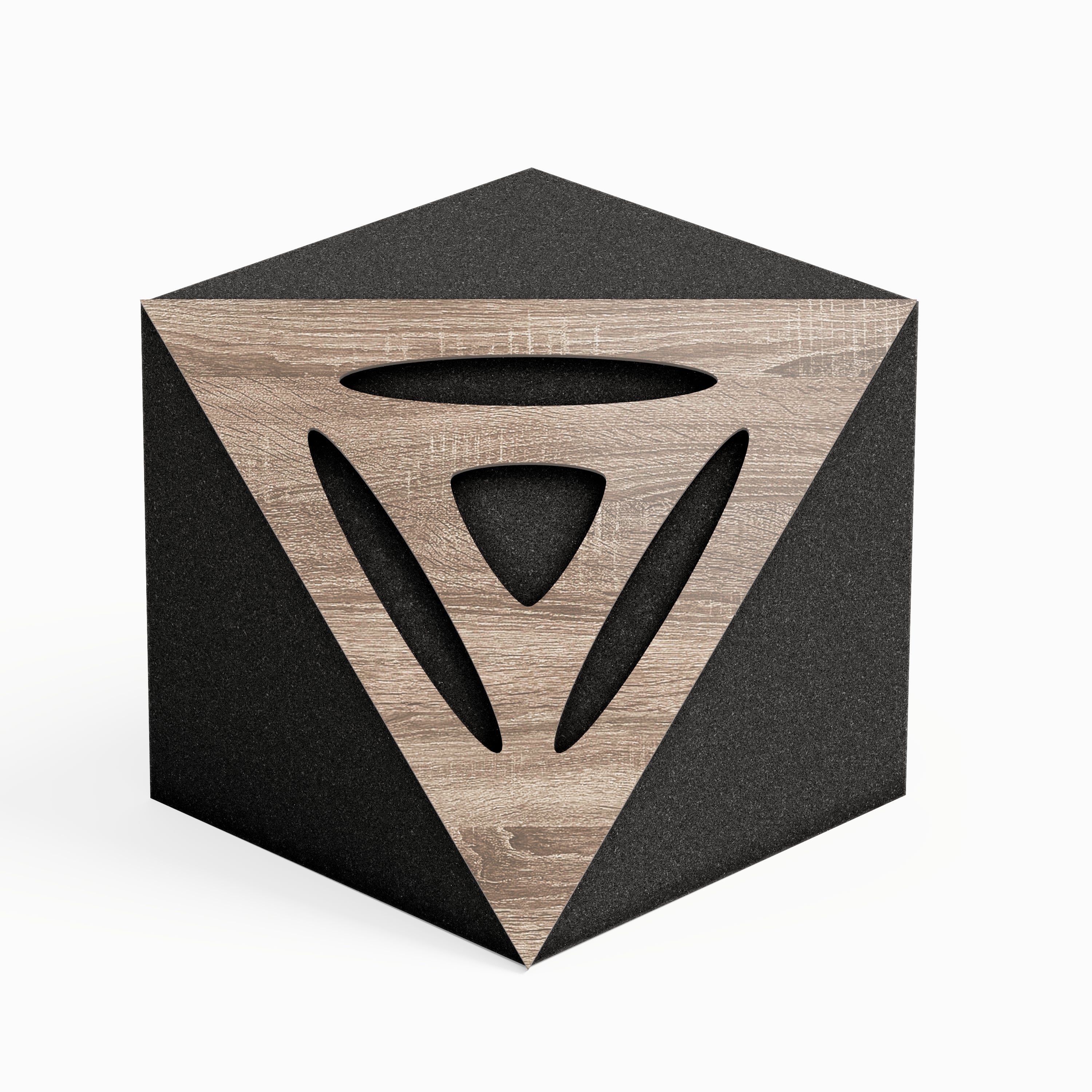 Lot de 2 Pièges à basses d'angle cubiques TRICUB PULSE acoustiques insonorisants - MDF perforé laminé et mousse acoustique - Sonoma - 2