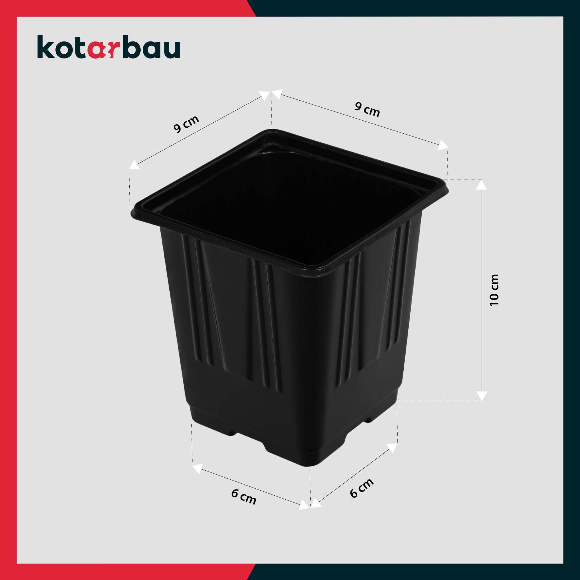 Doniczki rozsadowe kwadrat 9 cm zestaw 9 szt. - KOTARBAU - 3