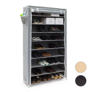Scarpiera a 4 livelli, con rivestimento in tessuto, per la conservazione delle scarpe, per la conservazione senza polvere