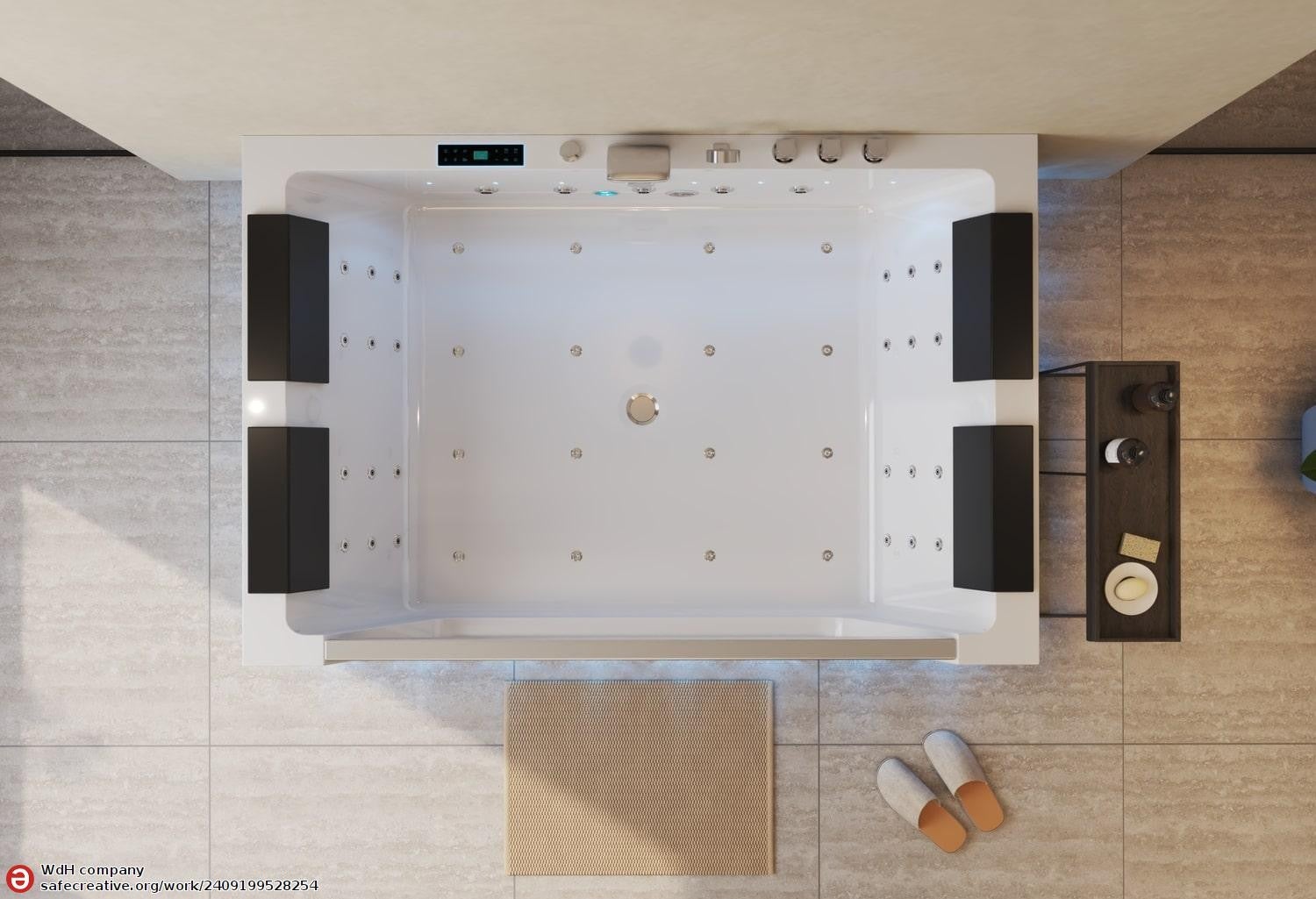 Baignoire balnéo jacuzzi LEROS 180x120cm STANDARD - 6