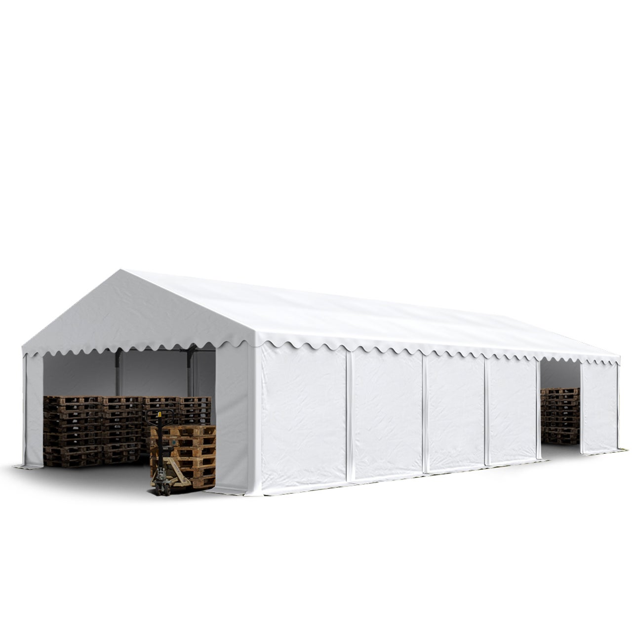 TOOLPORT Namiot magazynowy 6x12 m hala z plandeką PCV 750 N biały z ramą podłogową