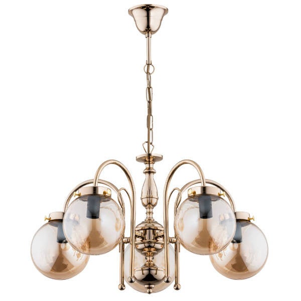Lampa wisząca Hero złota 5xE14x10W klasyczna wym: 65 x 53 x 53 cm metal Alfa - 2